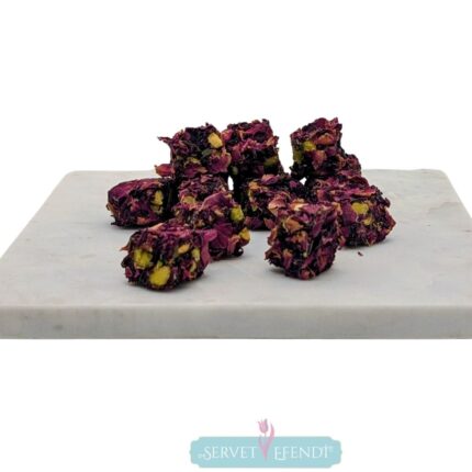 Gül Yapraklı Narlı Lüks Fıstıklı Duble Lokum