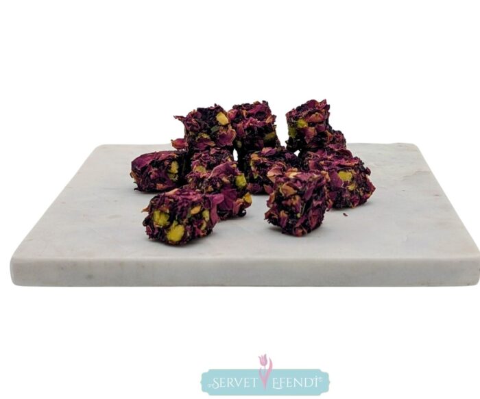 Gül Yapraklı Narlı Lüks Fıstıklı Duble Lokum - Görsel 1