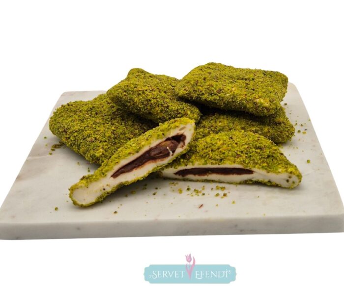 109 Toz Fıstıklı Çikolatalı Muska Lokum - Görsel 1