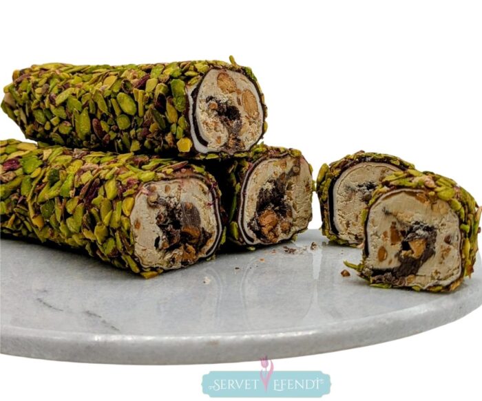 87 File Fıstıklı Sütlü Çikolatalı Sarma Lokum - Görsel 1