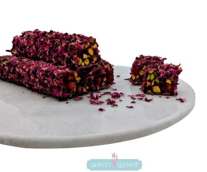 Gül Yapraklı Narlı Fıstıklı Fitil Lokum - Görsel 1