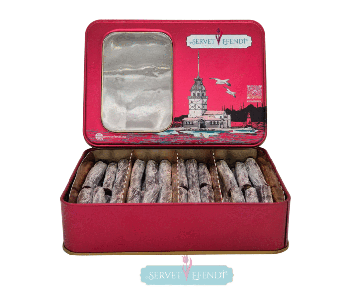 2 (3) Böğürtlenli Fıstıklı Parmak Lokum Metal Kutu - Görsel 1