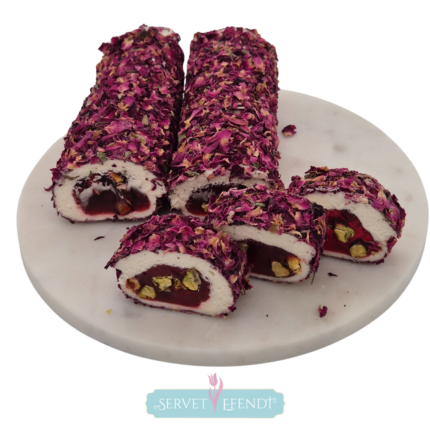 Gül Yapraklı Narlı Fıstıklı Sarma Lokum