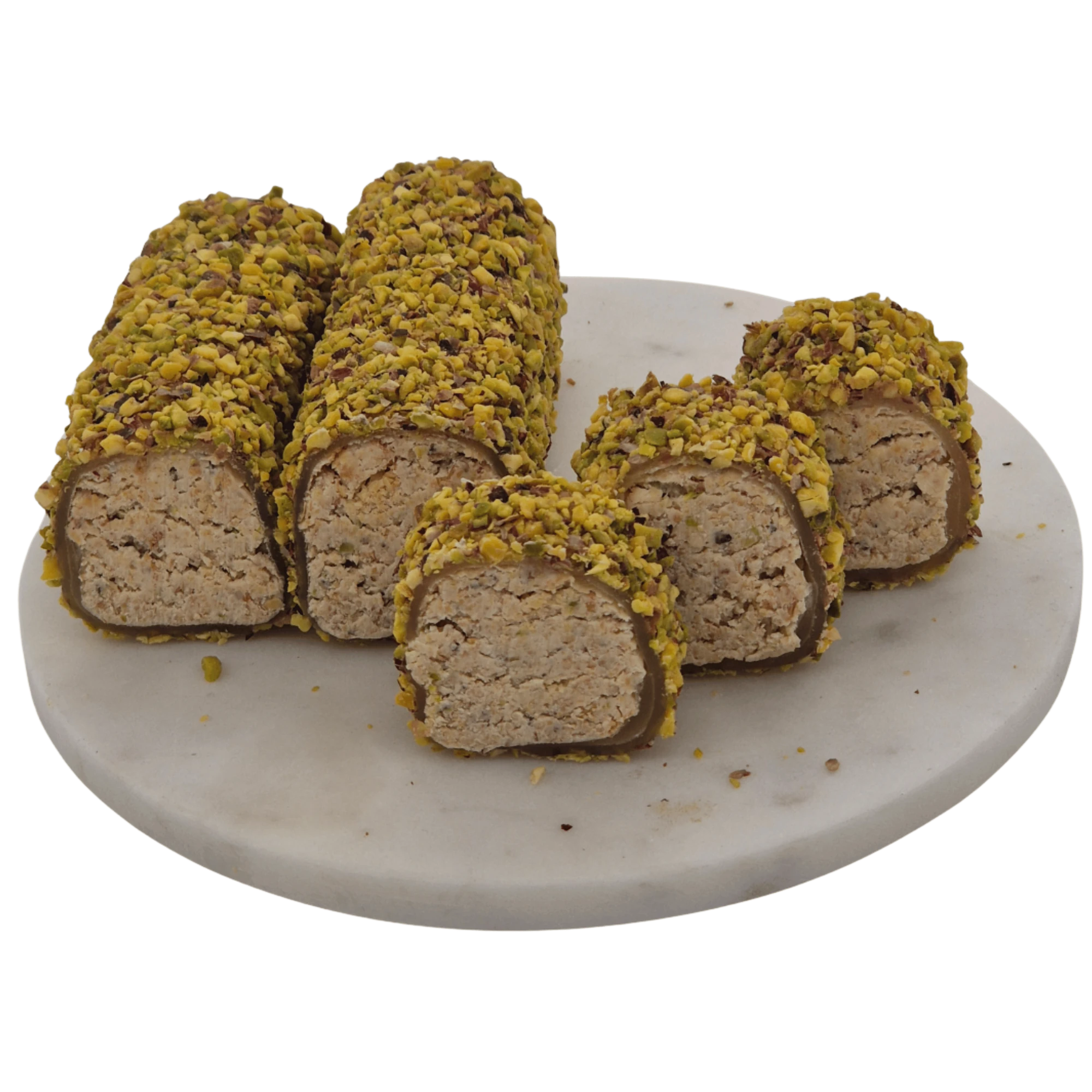 pirinc-fistikli-baklavali-dubai-sarma-lokum PİRİNÇ FISTIKLI BAKLAVALI DUBAİ SARMA LOKUM - Görsel 1